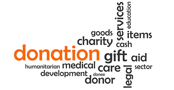 word cloud, donation